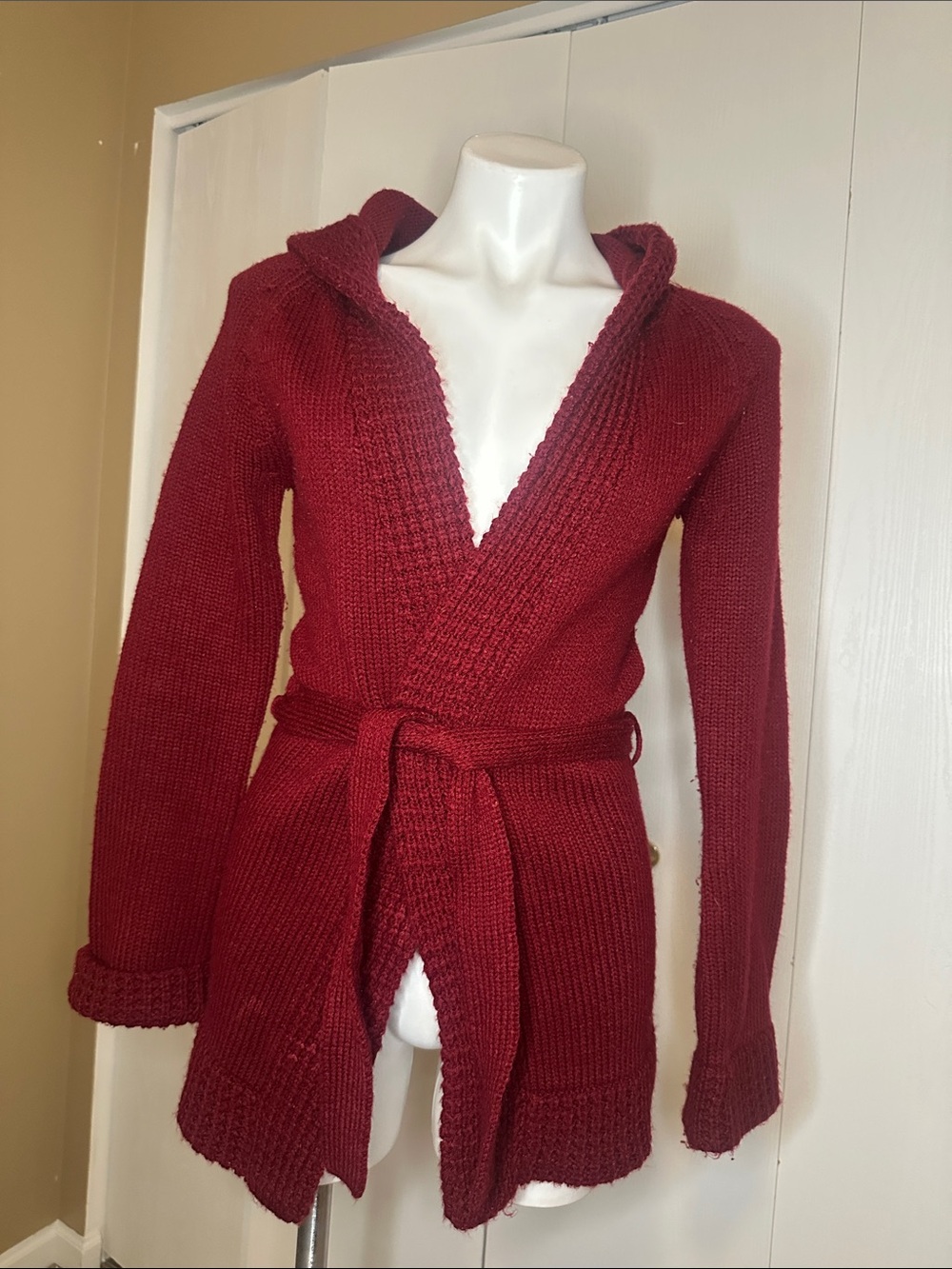 It's Our Time Women's Hooded Wrap Cardigan - Burgundy